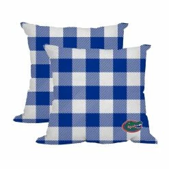 Logo Brands Florida Gators 2-Pack Buffalo Check Plaid Outdoor Pillow Set