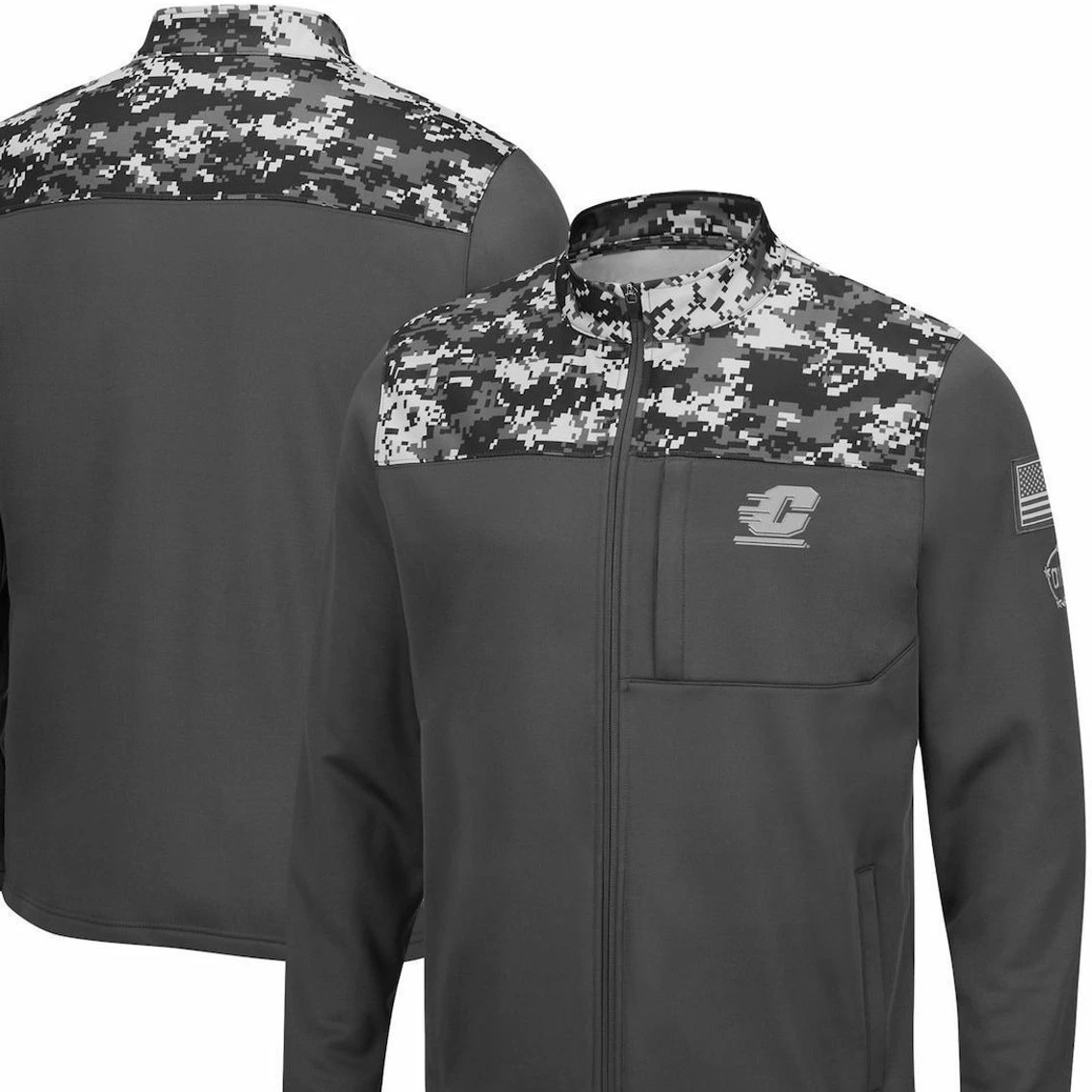 Colosseum Men's Charcoal Cent. Michigan Chippewas OHT Military Appreciation Digi Camo Full-Zip Jacket