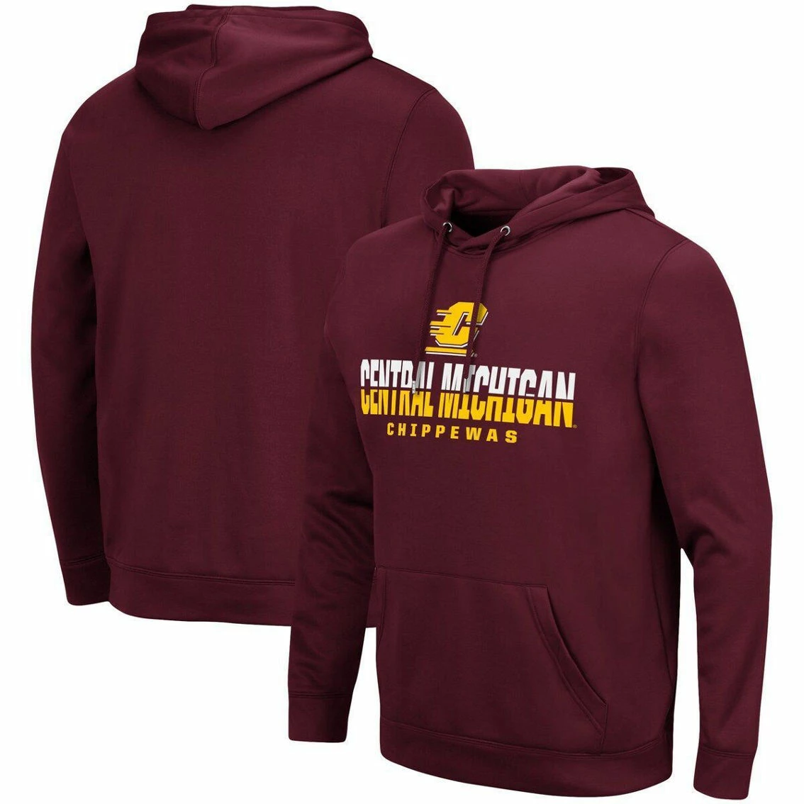 Colosseum Men's Maroon Cent. Michigan Chippewas Lantern Pullover Hoodie - Image 2