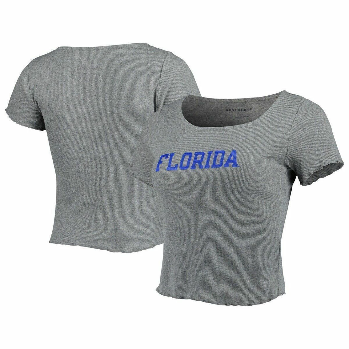 Boxercraft Women's Gray Florida Gators Baby Rib Lettuce-Edge Trim T-Shirt - Image 2