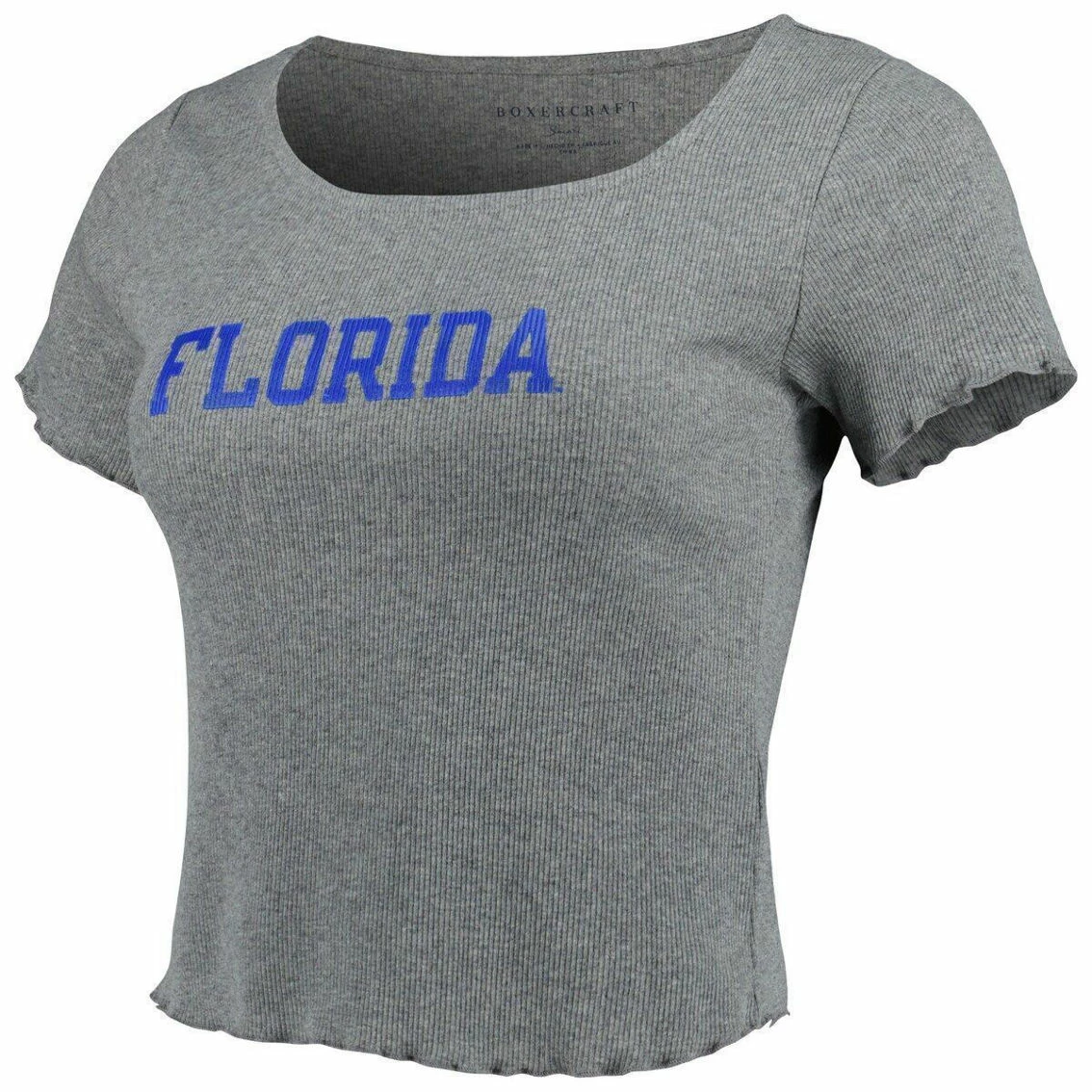 Boxercraft Women's Gray Florida Gators Baby Rib Lettuce-Edge Trim T-Shirt - Image 3