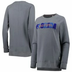 Pressbox Women's Gray Florida Gators Pinehurst Chenille Raglan Pullover Sweatshirt