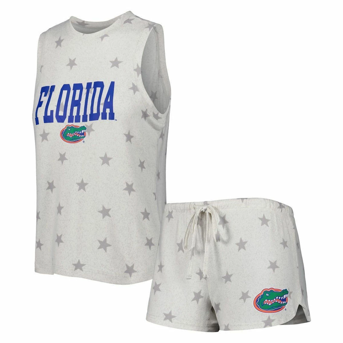 Concepts Sport Women's Cream Florida Gators Agenda Stars Tank Top And Shorts Sleep Set - Image 2