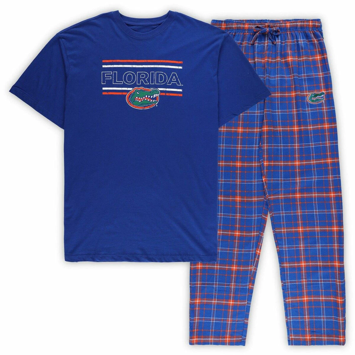 Concepts Sport Men's Royal Florida Gators Big & Tall Plaid Pants Sleep Set