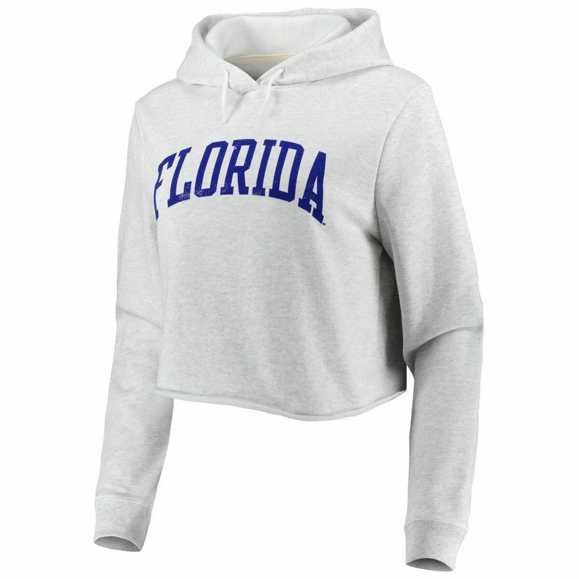 League Collegiate Wear Women's Ash Florida Gators 2-Hit 1636 Cropped Pullover Hoodie - Image 3