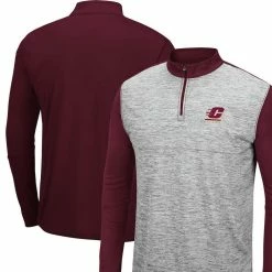 Colosseum Men's Heather Gray/Maroon Central Michigan Chippewas Prospect Quarter-Zip Jacket