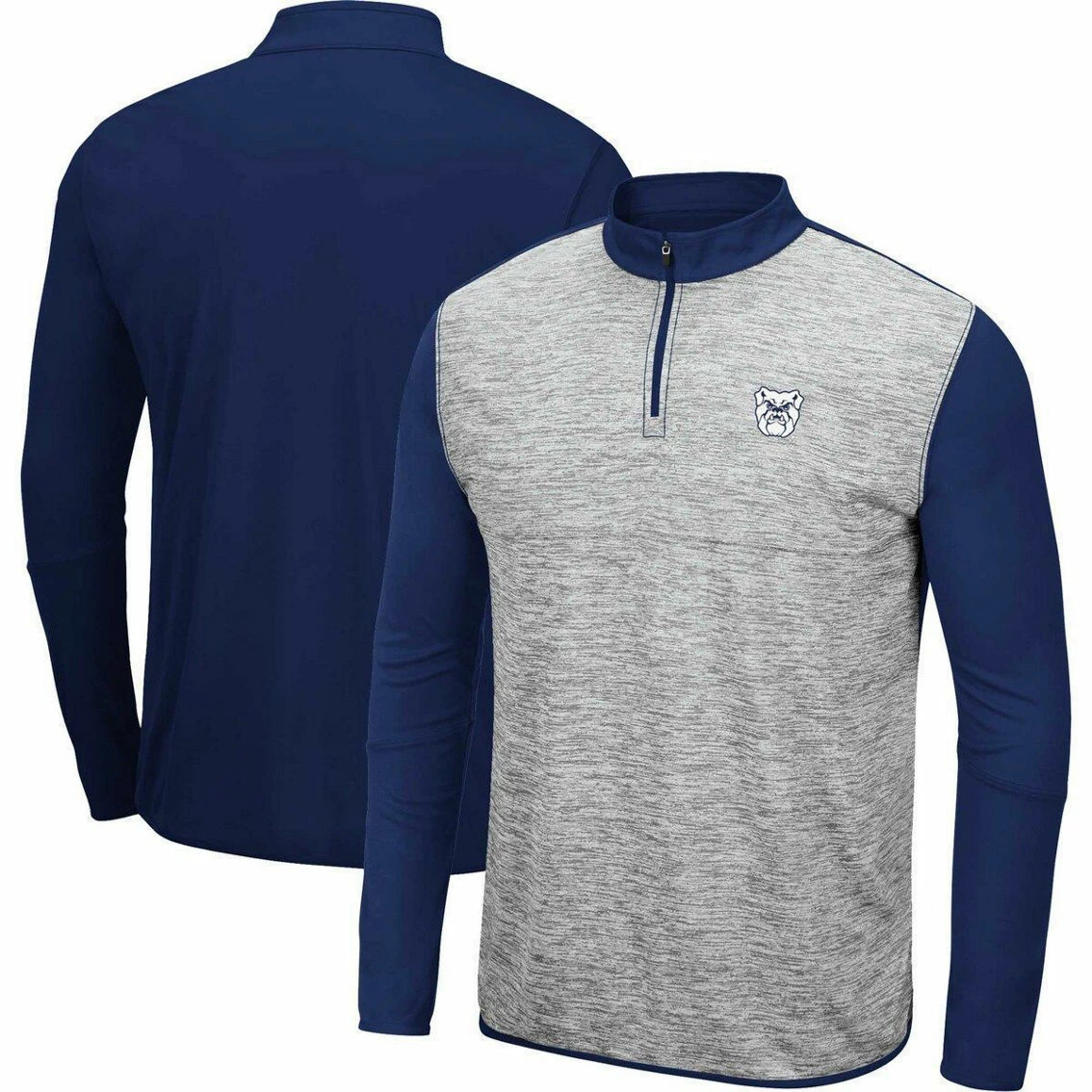 Colosseum Men's Heather Gray/Navy Butler Bulldogs Prospect Quarter-Zip Jacket