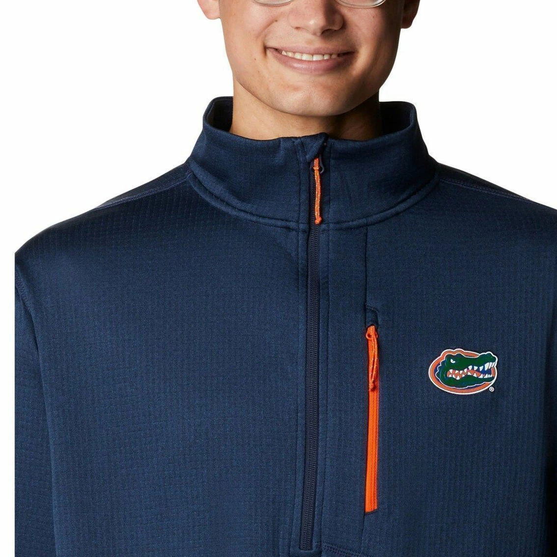 Columbia Men's Navy Florida Gators Park View Omni-Wick Half-Zip Top - Image 4