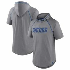 Men's Fanatics Branded Heathered Gray Florida Gators Four Relay Poly Hooded T-Shirt