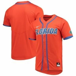 Nike Men's Orange Florida Gators Full-Button Replica Baseball Jersey