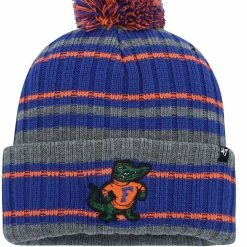 '47 Men's Charcoal/Royal Florida Gators Rexford Cuffed Knit Hat With Pom