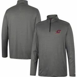 Colosseum Men's Charcoal Cent. Michigan Chippewas Logo Quarter-Zip Windshirt