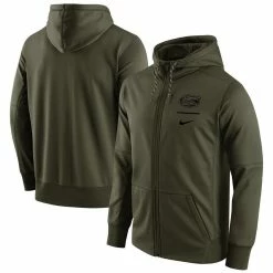 Nike Men's Olive Florida Gators Tonal Logo Stack Performance Full-Zip Hoodie