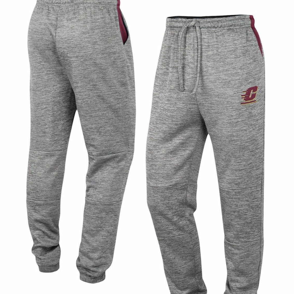 Colosseum Men's Gray Cent. Michigan Chippewas Worlds To Conquer Sweatpants - Image 2