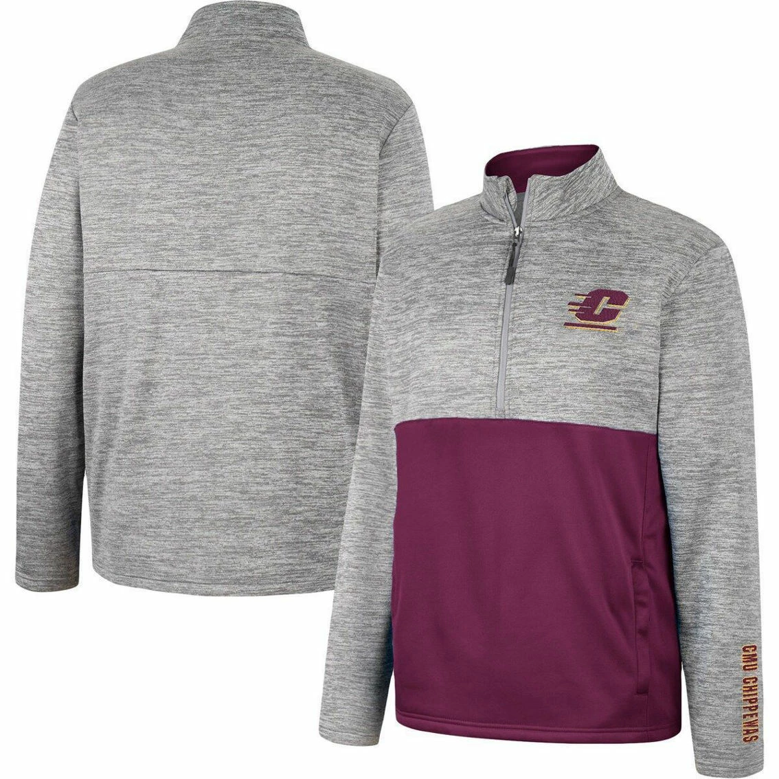 Colosseum Men's Gray Cent. Michigan Chippewas John Half-Zip Jacket - Image 2