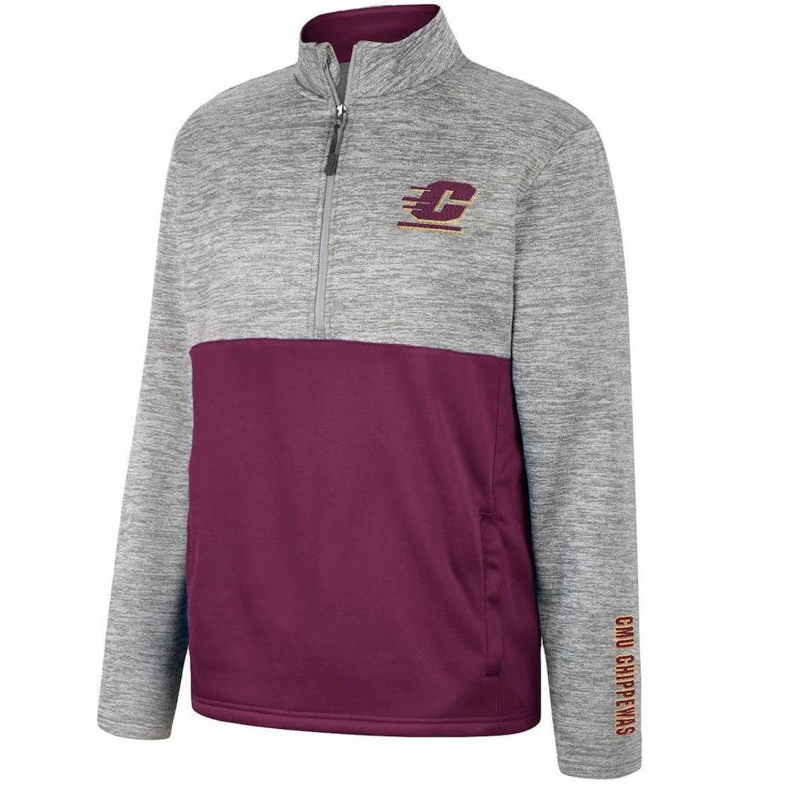 Colosseum Men's Gray Cent. Michigan Chippewas John Half-Zip Jacket - Image 3