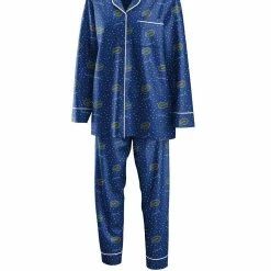 Women's WEAR By Erin Andrews Royal Florida Gators Long Sleeve Button-Up Shirt & Pants Sleep Set