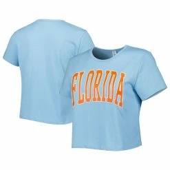 ZooZatz Women's Light Blue Florida Gators Core Fashion Cropped T-Shirt