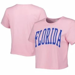 ZooZatz Women's Pink Florida Gators Core Fashion Cropped T-Shirt