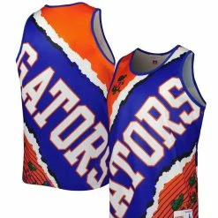 Men's Mitchell & Ness Royal/Orange Florida Gators Jumbotron 2.0 Sublimated Tank Top