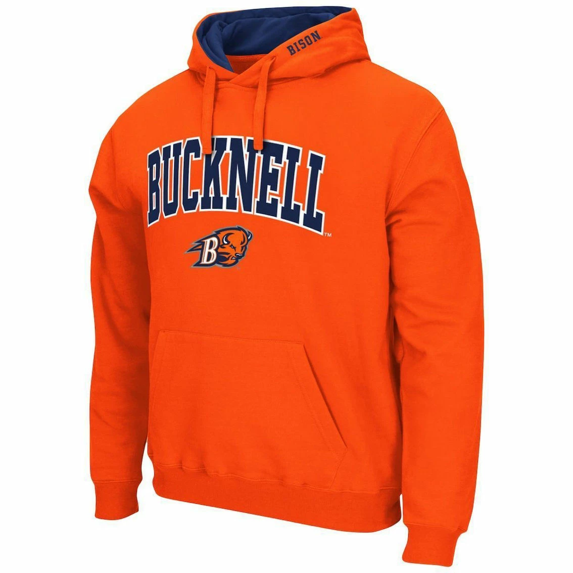 Colosseum Men's Orange Bucknell Bison Arch And Logo Pullover Hoodie - Image 3