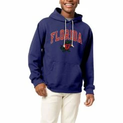 League Collegiate Wear Men's Royal Florida Gators 1965 Arch Essential Fleece Pullover Hoodie