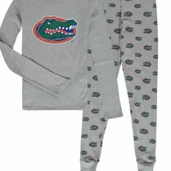 Outerstuff Youth Heathered Gray Florida Gators Long Sleeve T-Shirt & Pant Sleep Set
