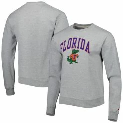 League Collegiate Wear Men's Gray Florida Gators 1965 Arch Essential Fleece Pullover Sweatshirt
