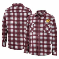Colosseum Men's Maroon/White Cent. Michigan Chippewas Ellis Plaid Full-Snap Shirt Jacket