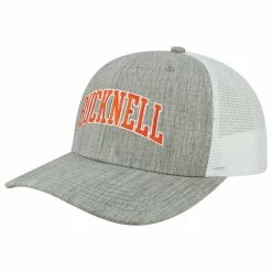 Legacy Athletic Men's Heather Gray/White Bucknell Bison Arch Trucker Snapback Hat