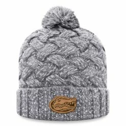 Top Of The World Women's Heather Gray Florida Gators Arctic Cuffed Knit Hat With Pom