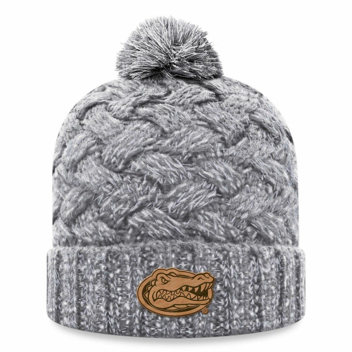 Top Of The World Women's Heather Gray Florida Gators Arctic Cuffed Knit Hat With Pom - Image 2