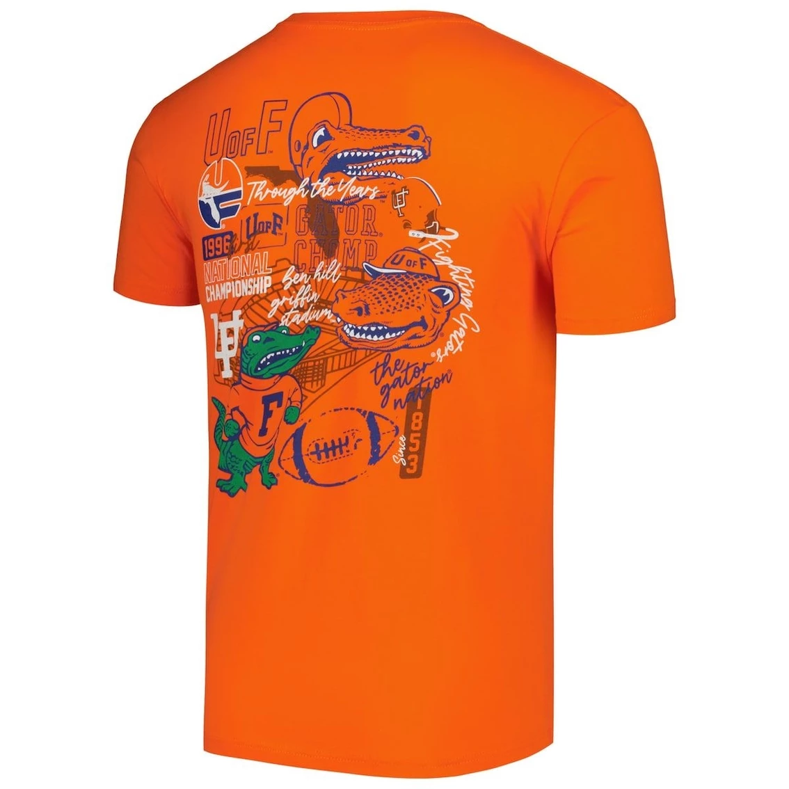 Image One Men's Orange Florida Gators Vintage Through The Years Two-Hit T-Shirt - Image 4